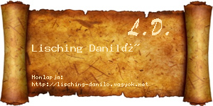 Lisching Daniló névjegykártya
